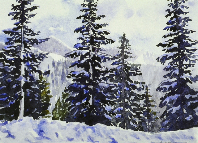 Trinity Alps late afternoon w/c